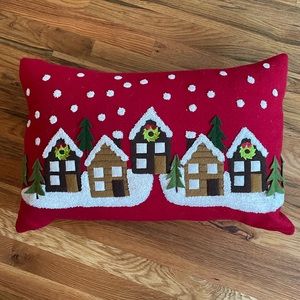 Crate & Barrel Christmas Village Pillow